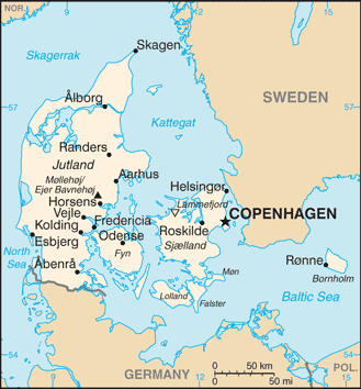 Map of Denmark