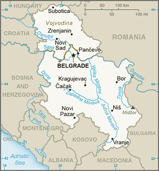 Map of Serbia